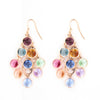 ROSE GOLD OVER SILVER MULTICOLORED SWAROVSKI CRYSTAL CHANDELIER EARRINGS - www.LaBellaDentro.com