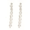 Bruges Linear Drop Earrings in Sterling Silver, 3 Strands with Cubic Zirconia - www.LaBellaDentro.com