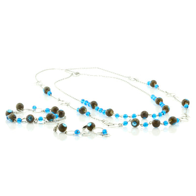 EVELIN- Double-Strand Blue Murano Glass Bead Set - www.LaBellaDentro.com