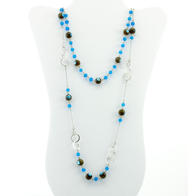 EVELIN- Double-Strand Blue Murano Glass Bead Set - www.LaBellaDentro.com