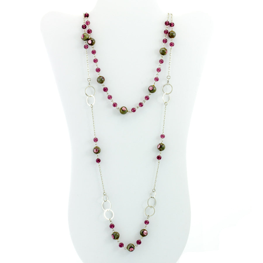 EVELIN- Double-Strand Purple Murano Glass Bead Set - www.LaBellaDentro.com
