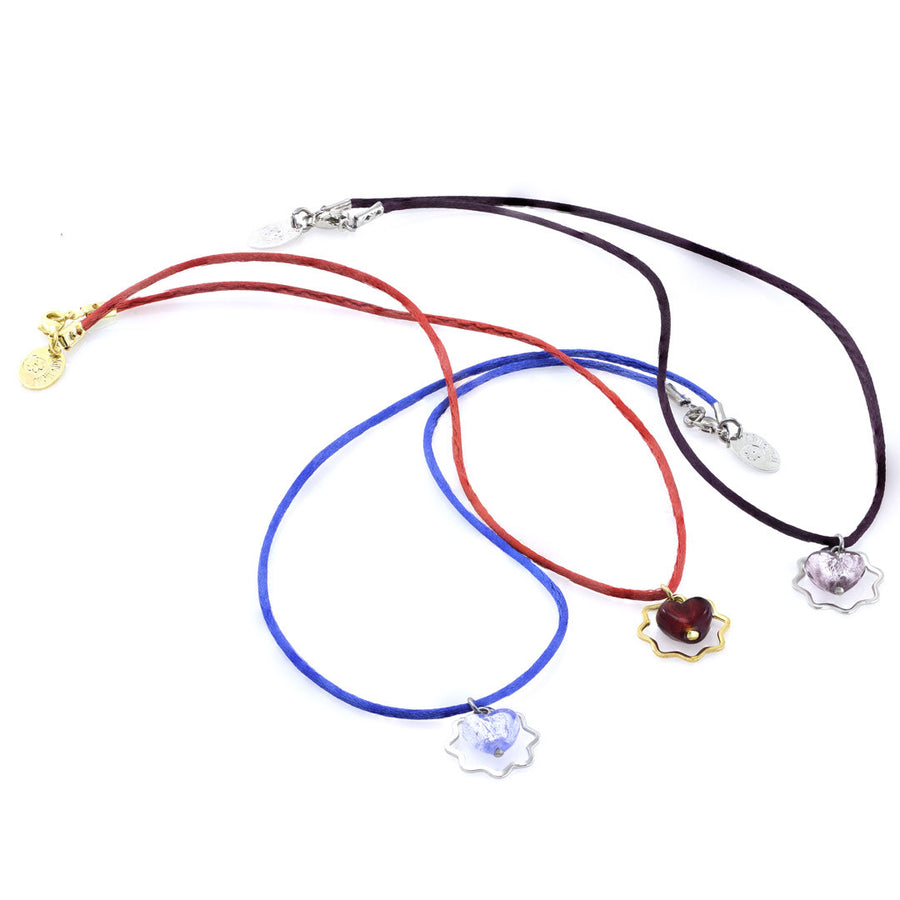 LAVI – Purple Murano Glass Kids Heart Necklace - www.LaBellaDentro.com