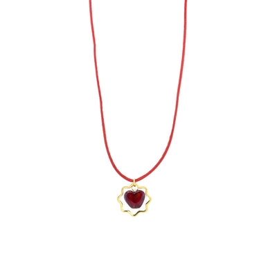 LAVI – Red Murano Glass Kids Heart Necklace - www.LaBellaDentro.com