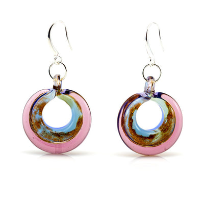 SELINA – Sterling Silver Murano Glass Circle Set with Necklace and Earrings - www.LaBellaDentro.com