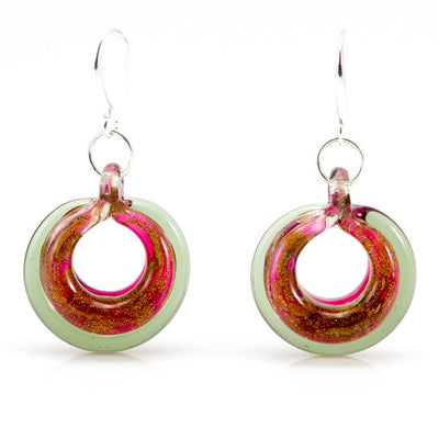 SELINA – Sterling Silver Murano Glass Circle Set with Necklace and Earrings - www.LaBellaDentro.com