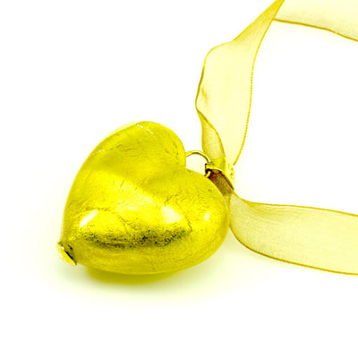 VALENTINO – Sterling Silver Murano Glass Heart Pendant - www.LaBellaDentro.com