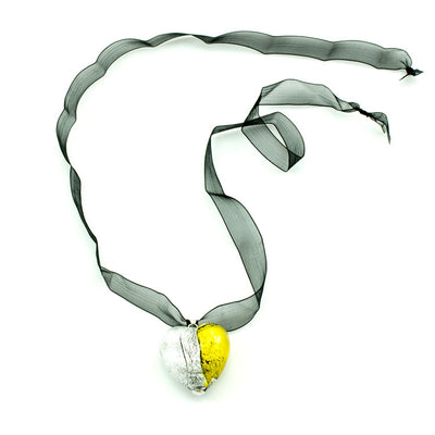 VALENTINO – Sterling Silver Murano Glass Heart Pendant - www.LaBellaDentro.com