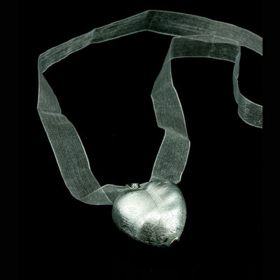 VALENTINO – Sterling Silver Murano Glass Heart Pendant - www.LaBellaDentro.com