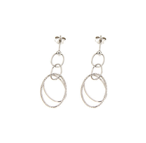 POSITANO INTERLOCKING OVAL DROP HOOP EARRINGS IN STERLING SILVER - www.LaBellaDentro.com