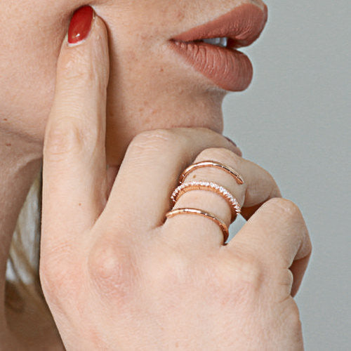 SIMEONE- Rose Gold Plated over 925 Sterling Silver Coil Snake Ring - www.LaBellaDentro.com