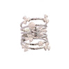 Simeone 925 Sterling Silver Multi-Row Ring with Cubic Zirconia - www.LaBellaDentro.com