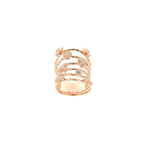 SIMEONE Rose Gold Plated over 925 Sterling Silver Multi-Row Ring - www.LaBellaDentro.com