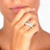 Mykonos Crossover Ring In 925 Sterling Silver with Cubic Zirconia - www.LaBellaDentro.com