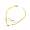 Portofino 18 KT Gold Over Sterling Silver  Double Chain Big Heart Bracelet - www.LaBellaDentro.com