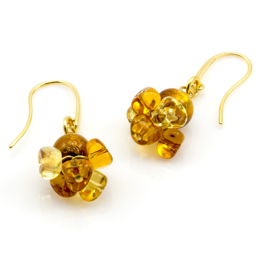 BLISS - Murano Glass Drops Amber color Set with Necklace and Earrings