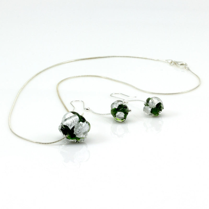 CHANEL – Sterling Silver and Murano Glass Flower Bud Set - www