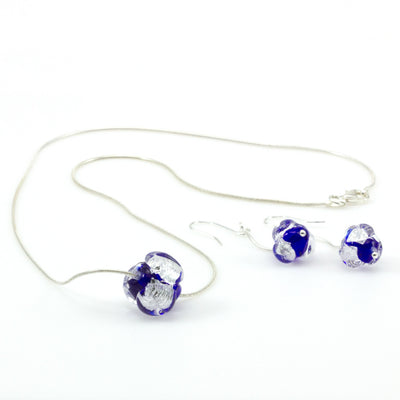 CHANEL - Sterling Silver and Murano Glass Flower Bud Set - www.LaBellaDentro.com