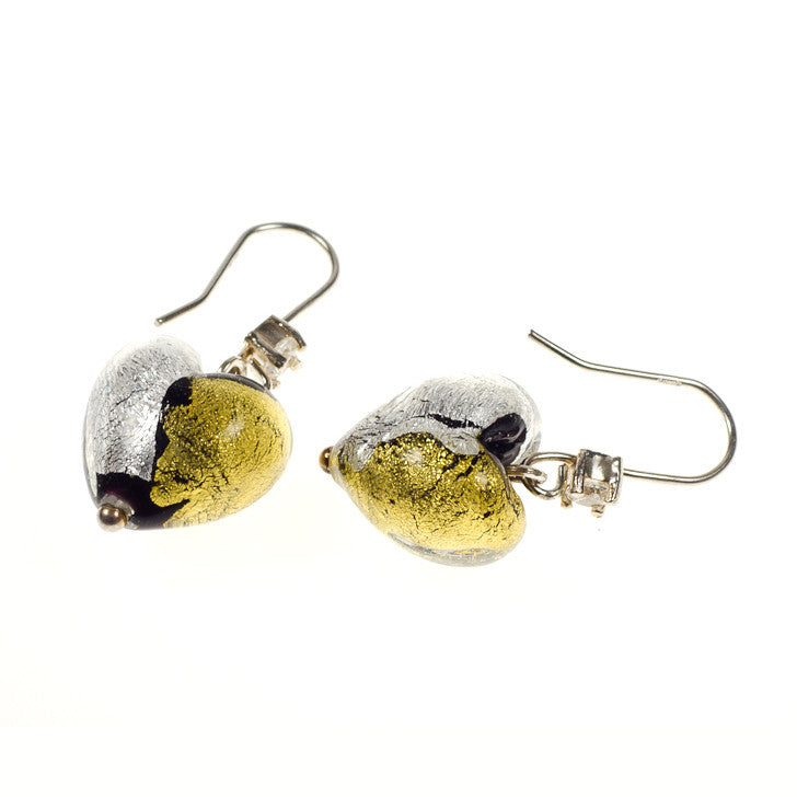 CHERRY – Sterling Silver Murano Glass Heart Earrings - www.LaBellaDentro.com