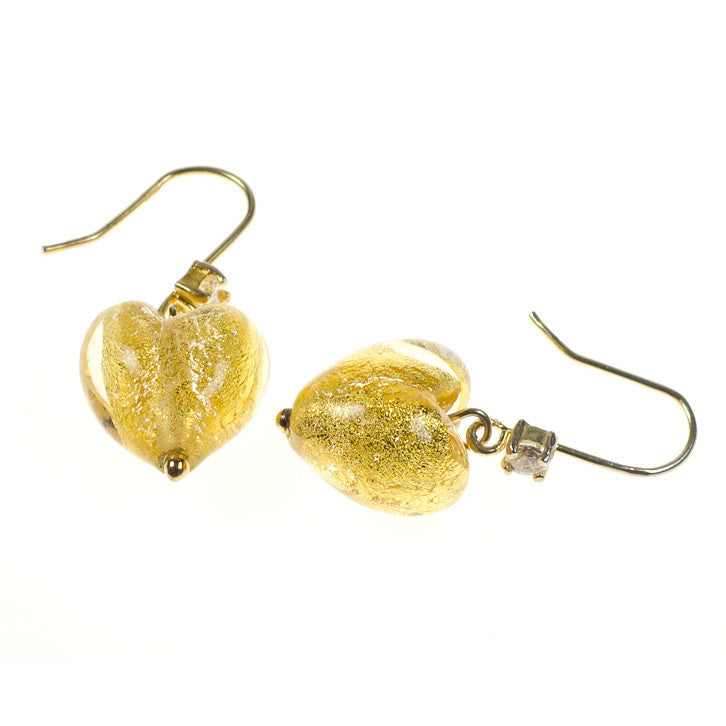 CHERRY – Sterling Silver Murano Glass Heart Earrings - www.LaBellaDentro.com