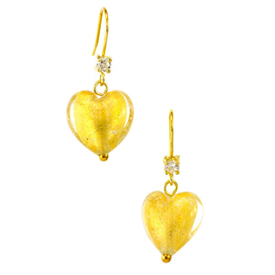 CHERRY – Sterling Silver Murano Glass Heart Earrings - www.LaBellaDentro.com