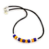 DEMIS – Unisex Orange and Blue Murano Glass Bead Necklace - www.LaBellaDentro.com