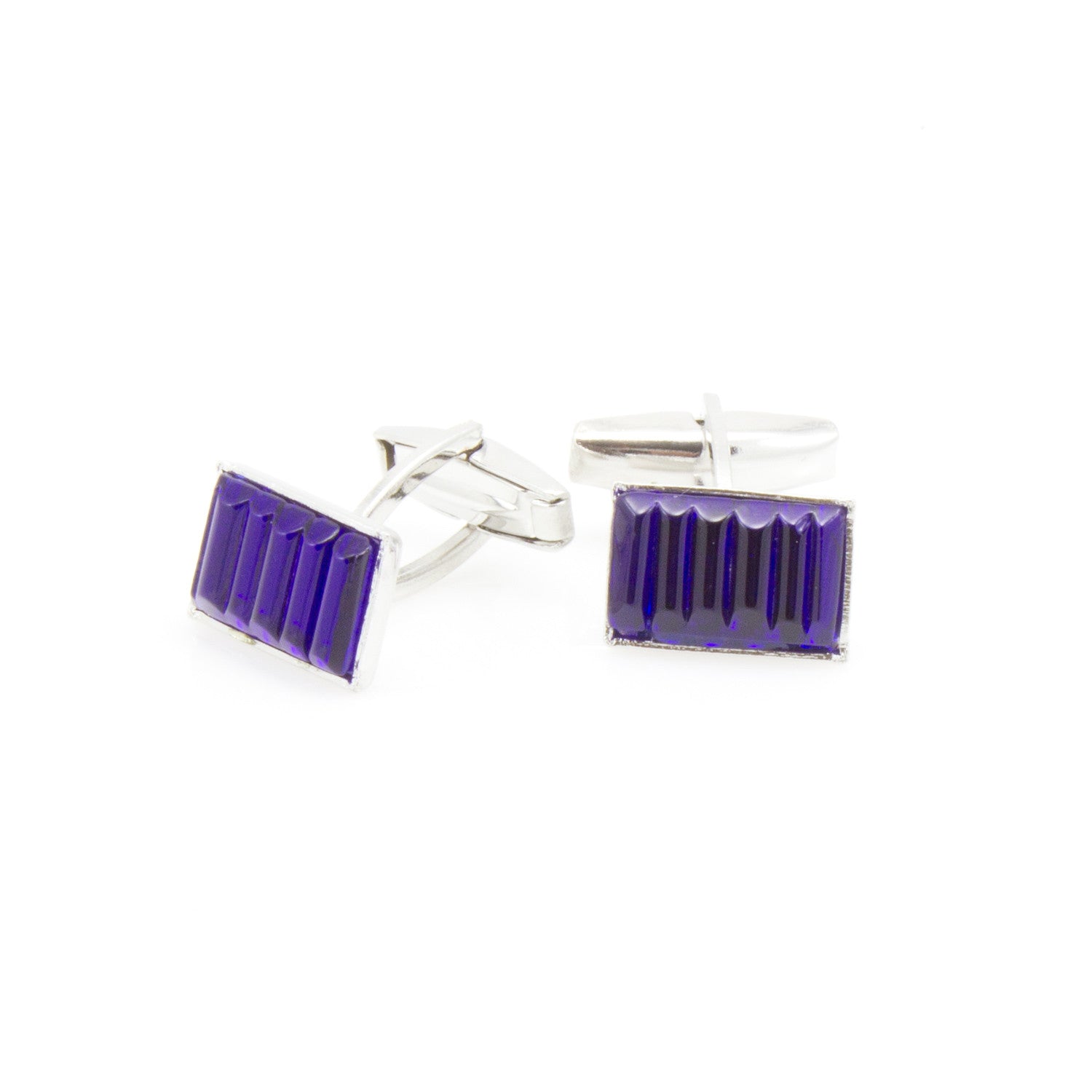 DYLAN -	Murano Glass Cufflinks in Dark Blue - www.LaBellaDentro.com