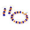 ELZA – Murano Glass Drops Set with Earrings and Bracelet, Orange and Blue - www.LaBellaDentro.com