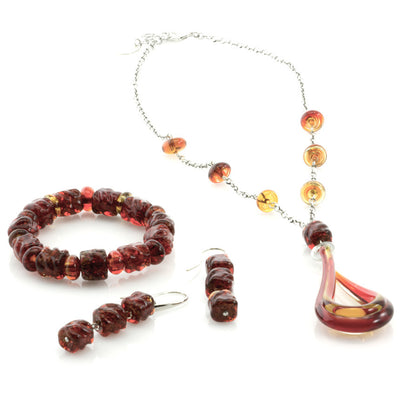 ESTER - Murano Glass Drop Jewelry Set - www.LaBellaDentro.com