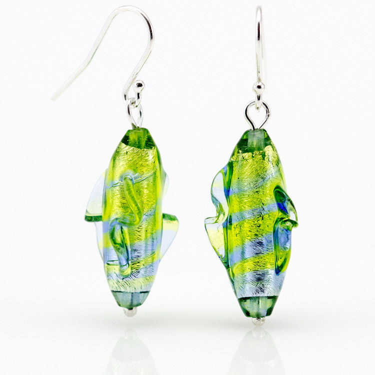 GAIA – Sterling Silver Murano Glass Cylinder Set with Necklace and Earrings - www.LaBellaDentro.com