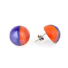 GIULIA – Murano Glass Cabochon Earrings, Orange and Blue - www.LaBellaDentro.com