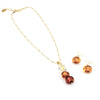 INA – Amber Murano glass beads set with necklace and earrings - www.LaBellaDentro.com
