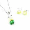 INA – Green Murano glass beads set with necklace and earrings - www.LaBellaDentro.com