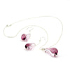 IOANA – Sterling Silver Murano Glass Teardrop Set with Necklace and Earrings - www.LaBellaDentro.com