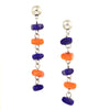 ELZA – Murano Glass Drops Set with Earrings and Bracelet, Orange and Blue - www.LaBellaDentro.com
