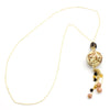 JANET – Golden Murano Glass Round Pendant Necklace - www.LaBellaDentro.com