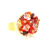 KLARISSA - Red and White Murano Droplets Glass Ring - www.LaBellaDentro.com