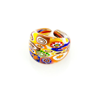 LAGUNA - Multicolored Millefiori Murano Glass Ring - www.LaBellaDentro.com