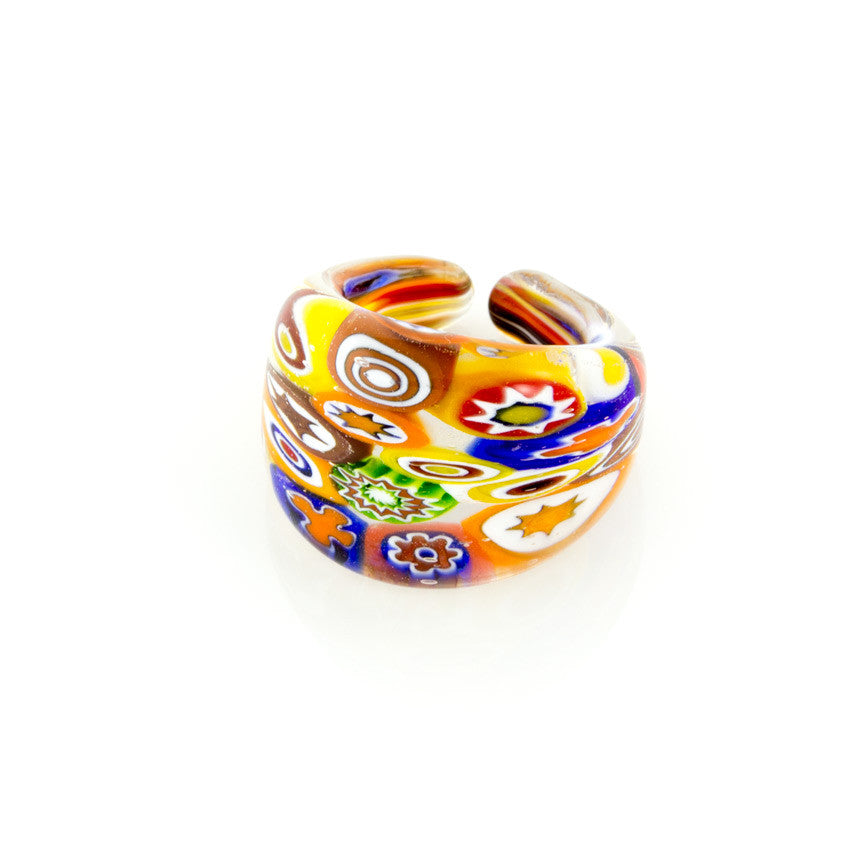 LAGUNA - Multicolored Millefiori Murano Glass Ring - www.LaBellaDentro.com