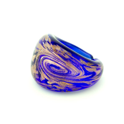 LAGUNA - Murano Glass Purple Ring with Aventurina - www.LaBellaDentro.com