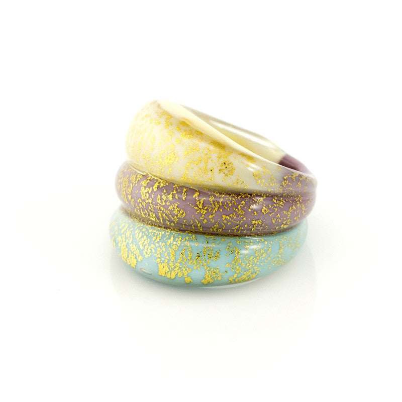 LAGUNA - Three Toned Murano Glass Ring - www.LaBellaDentro.com