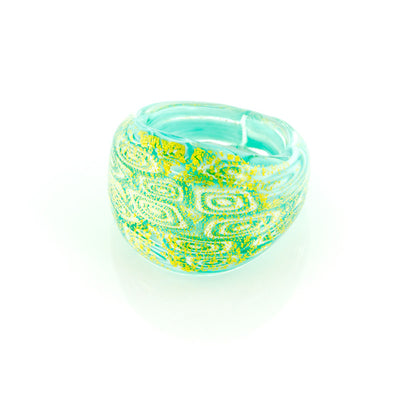 LAGUNA - Turquoise Millefiori Murano Glass Ring - www.LaBellaDentro.com