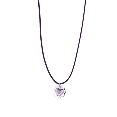 LAVI – Purple Murano Glass Kids Heart Necklace - www.LaBellaDentro.com