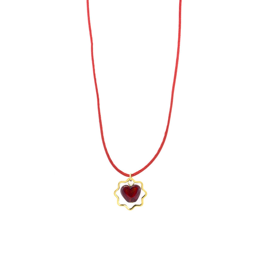 LAVI – Red Murano Glass Kids Heart Necklace - www.LaBellaDentro.com