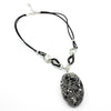 LORA- Black Murano Glass Stone Pendant Necklace - www.LaBellaDentro.com