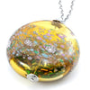 MARA – Topaz Murano glass long circular necklace - www.LaBellaDentro.com
