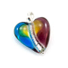 MENORA – Murano Glass Silver Heart Pendant - www.LaBellaDentro.com