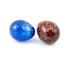 Red and Blue Murano Glass Eggs with Aventurina - www.LaBellaDentro.com