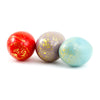 Red, Purple and Turquoise Murano Glass Eggs with Gold Foil - www.LaBellaDentro.com