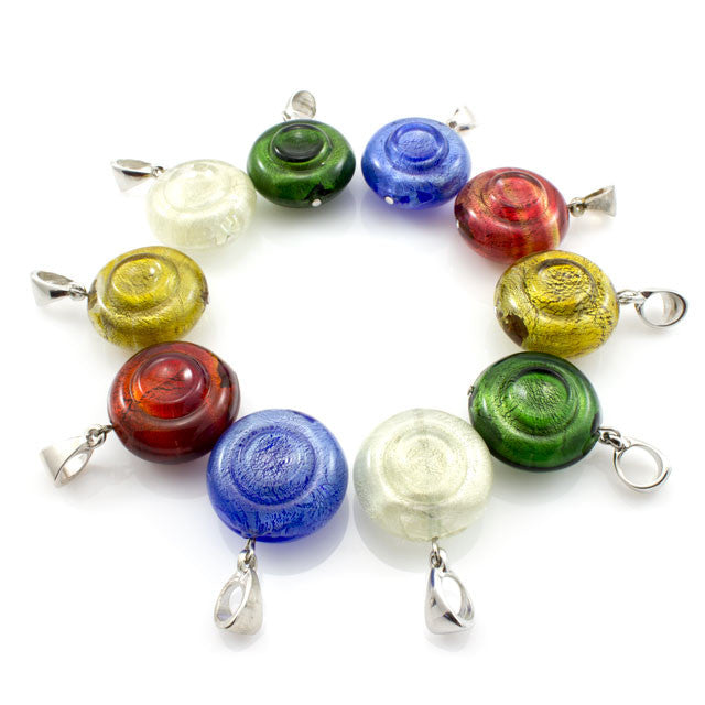 NORIS – Yellow Murano Glass Candy Pendant - www.LaBellaDentro.com