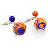 OPTICAL - Ring with Two Beads, Orange and Blue - www.LaBellaDentro.com